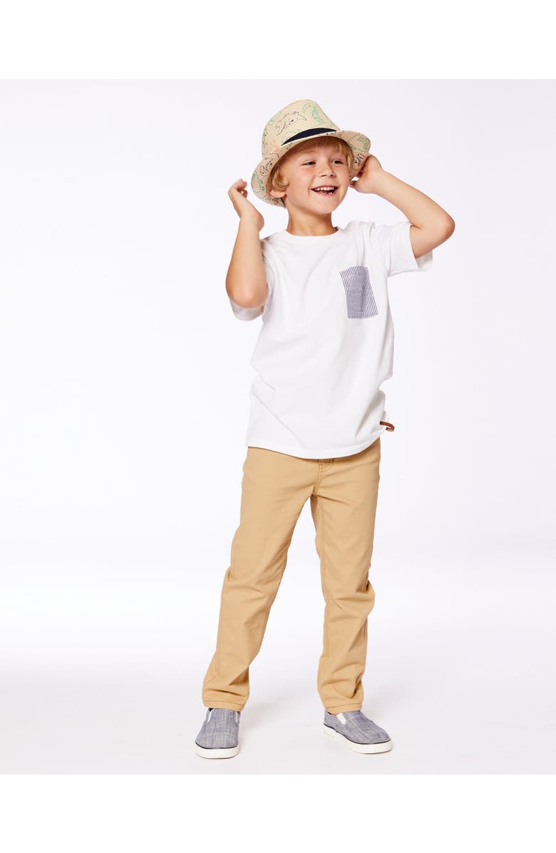 Deux par Deux Little Boy's Short Sleeve Tee With Pocket White, Alternate, color,