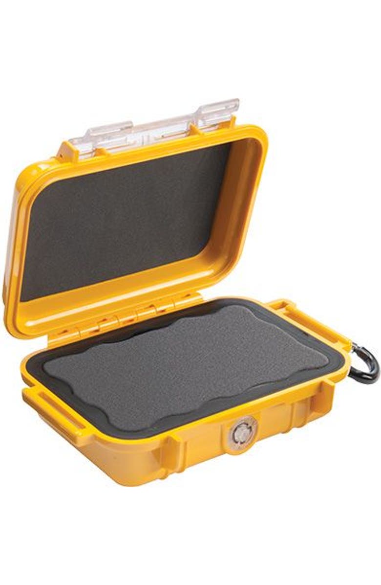Pelican 1010 Micro Case for iPhone, Cell Phone, GoPro, Camera, and More, Alternate, color, Yellow/Clear