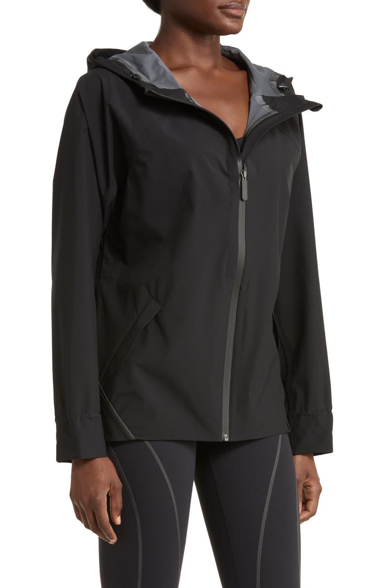 Zella Commute Hooded Water Resistant Rain Jacket, Alternate, color, 
