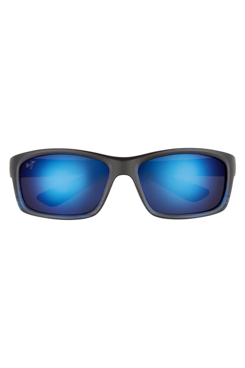 Kanaio Coast 61mm PolarizedPlus2® Rectangular Sunglasses, Alternate, color, MATTE/ BLUE/BLACK STRIPE