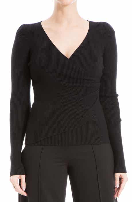 MAX STUDIO Faux Wrap Knit Sweater