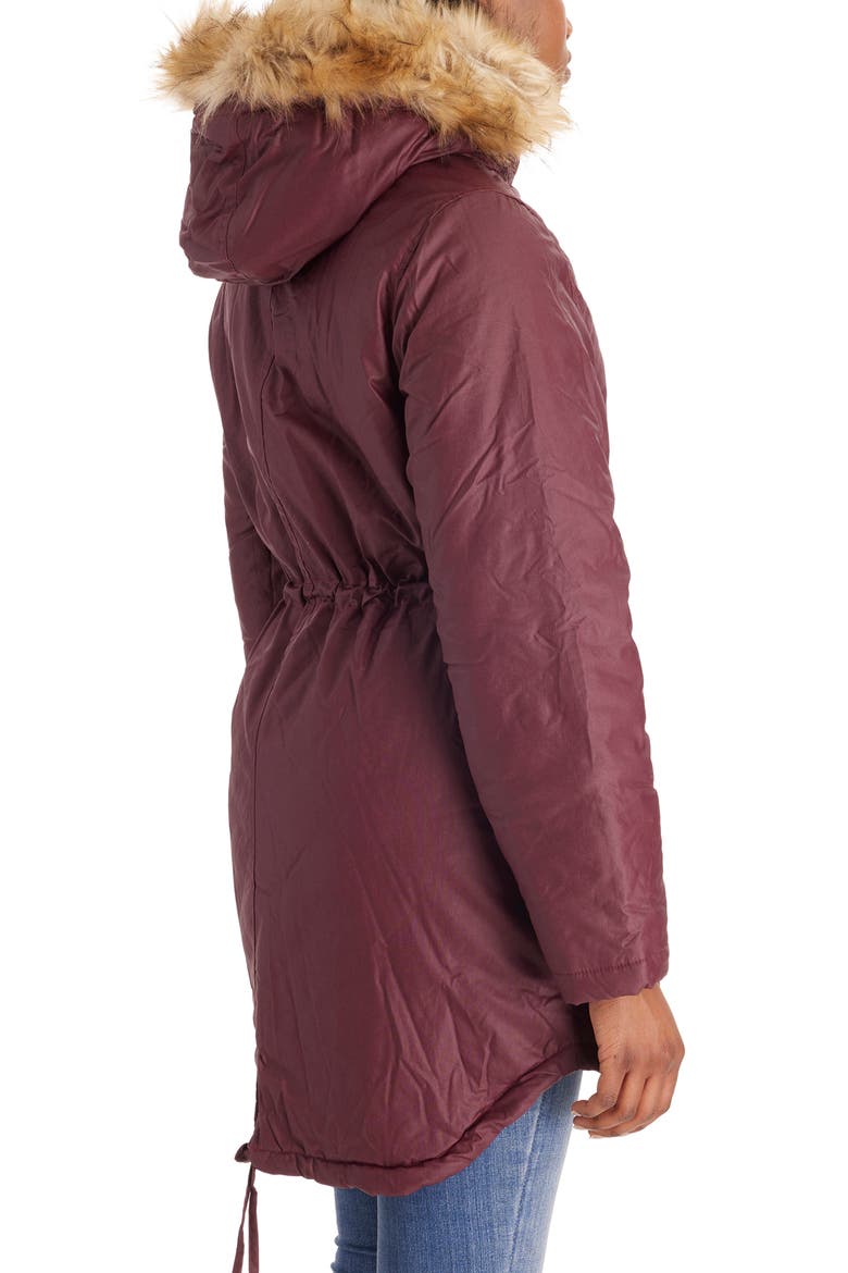 Sofia - Waxed Shell 3 in 1 Maternity Parka, Alternate, color, BURGUNDY