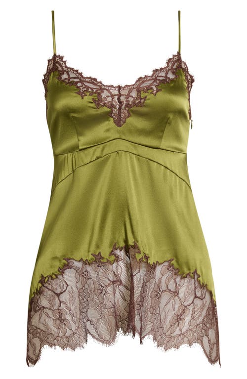Staud Lina Silk Lace Camisole In Pear