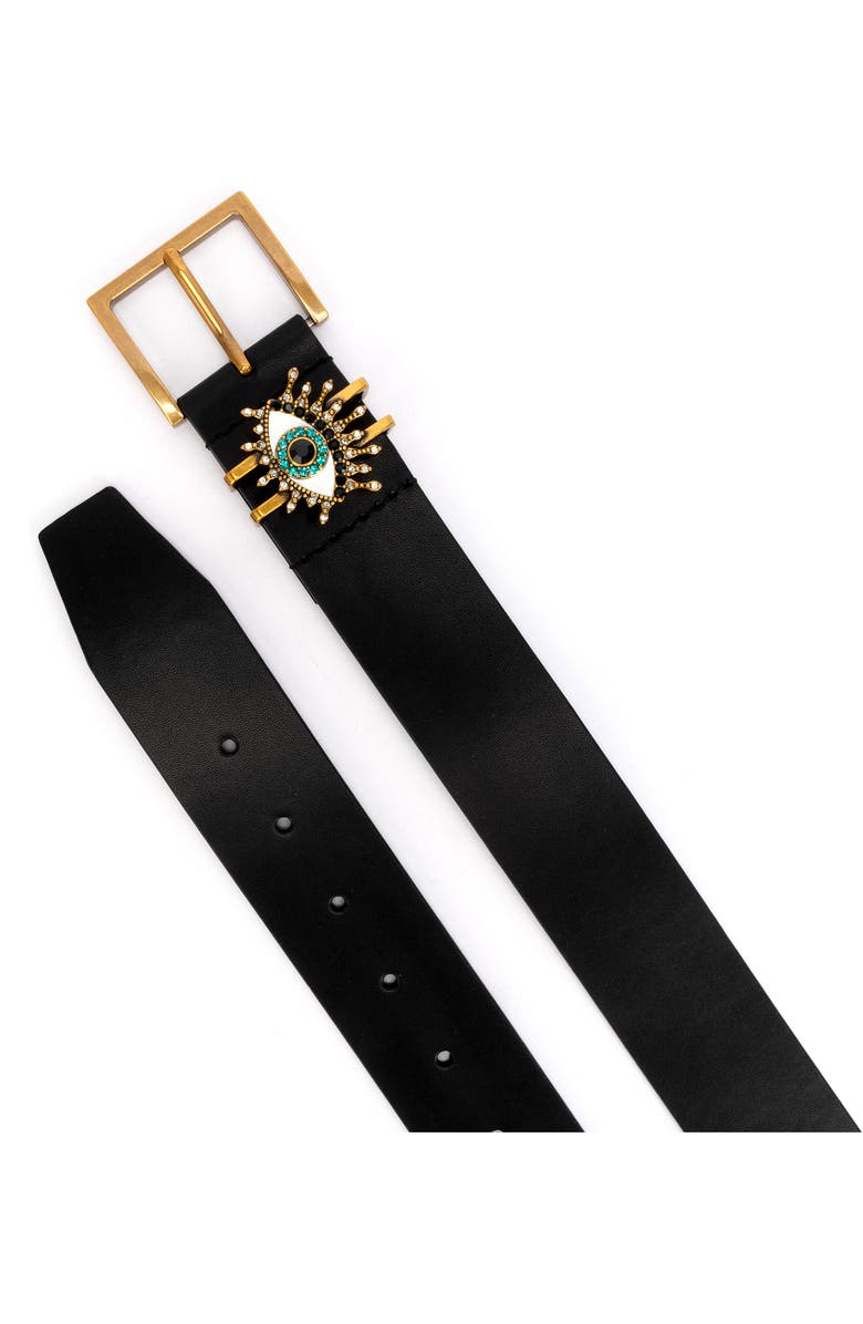 Kurt Geiger London Evil Eye Leather Belt, Alternate, color, 