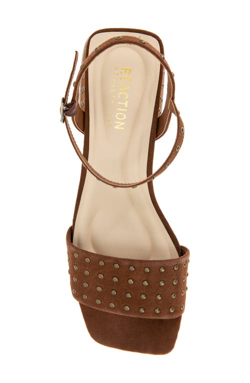 Reaction Kenneth Cole Buena Block Heel Sandal In Luggage Micro