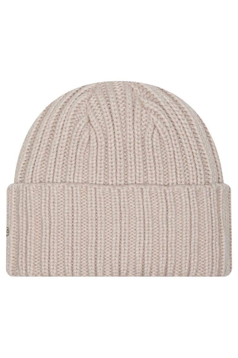 Men's New Era Light Beige Miami Dolphins Logo Applique Cuffed Knit Hat, Alternate, color, Light Beige