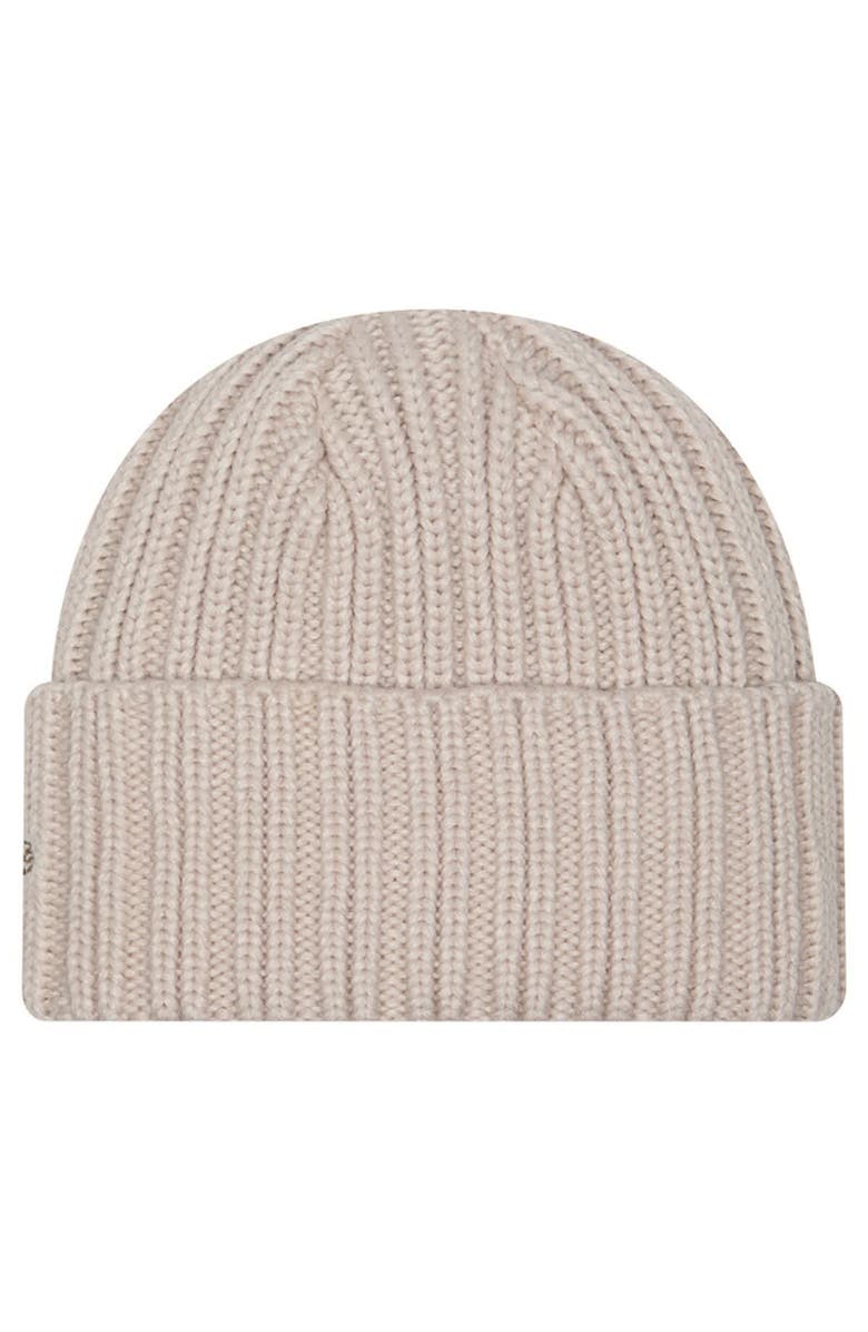 New Era Men's New Era Light Beige Miami Dolphins Logo Applique Cuffed Knit Hat, Alternate, color, Light Beige