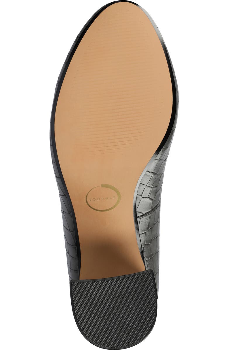 Journee Collection Seraphina Pump, Alternate, color, Charcoal Crocodile