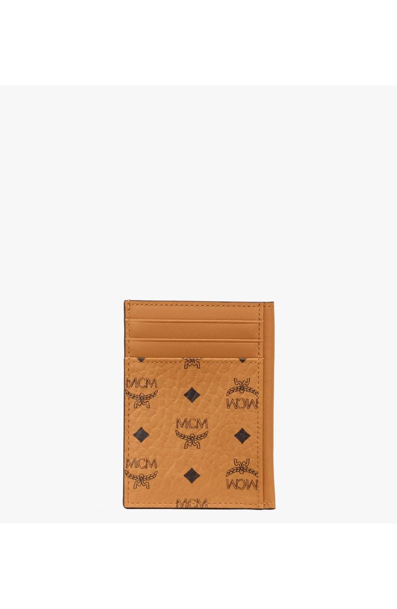 MCM N/S Card Case in Visetos Original, Alternate, color, Cognac
