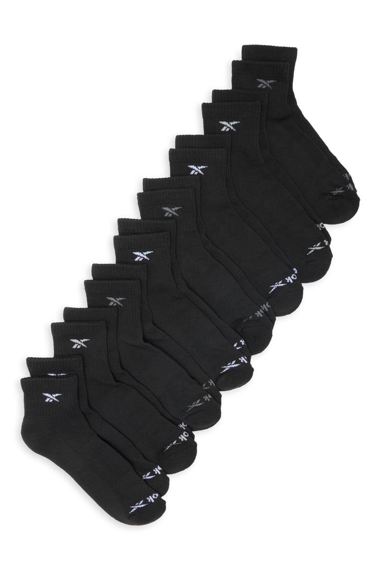 8-Pack Terry Low Cut Ankle Socks, Main, color, BLACK