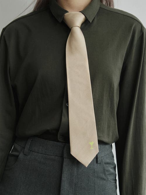 Lost Pattern Nyc Silk Tie In Neutral