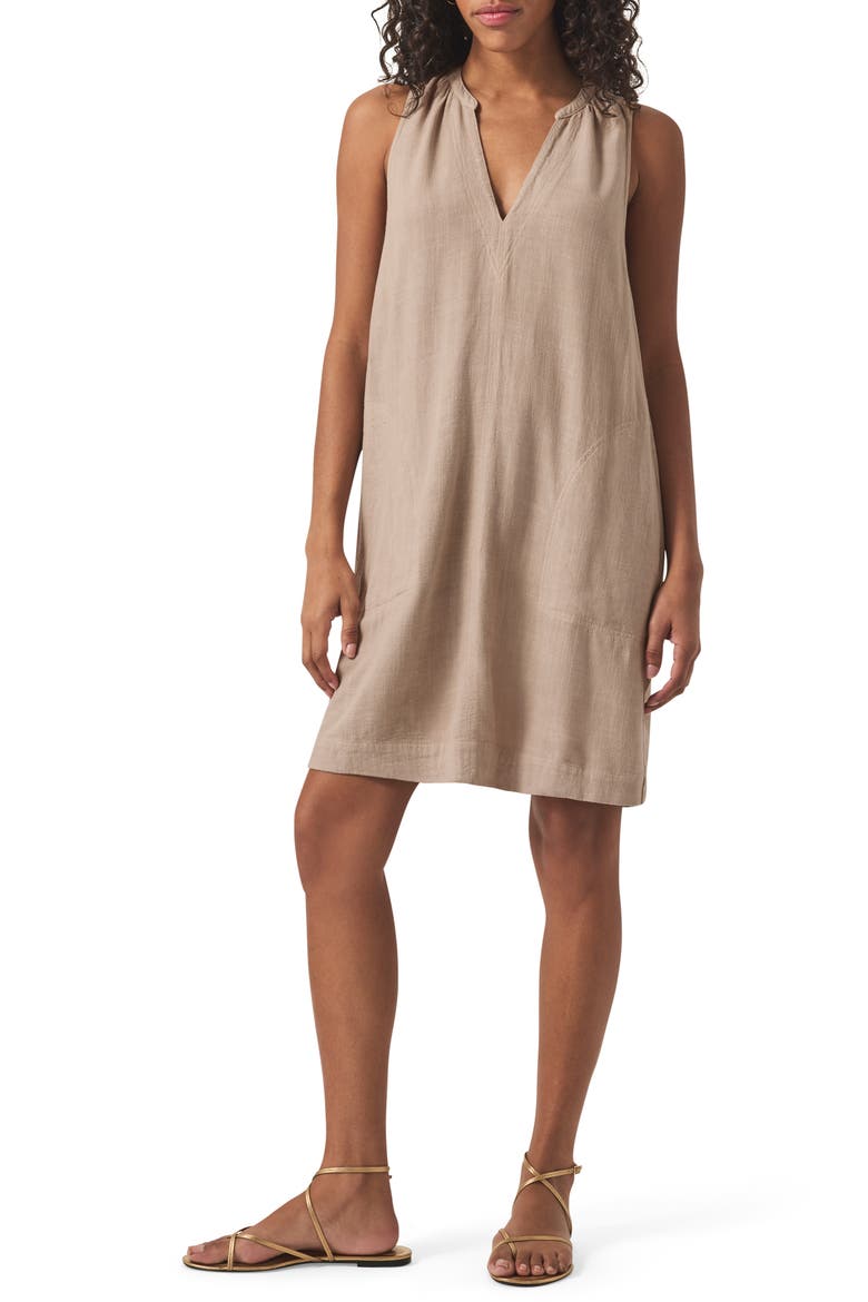 Mary Ann Sleeveless Shift Dress, Main, color, FAWN