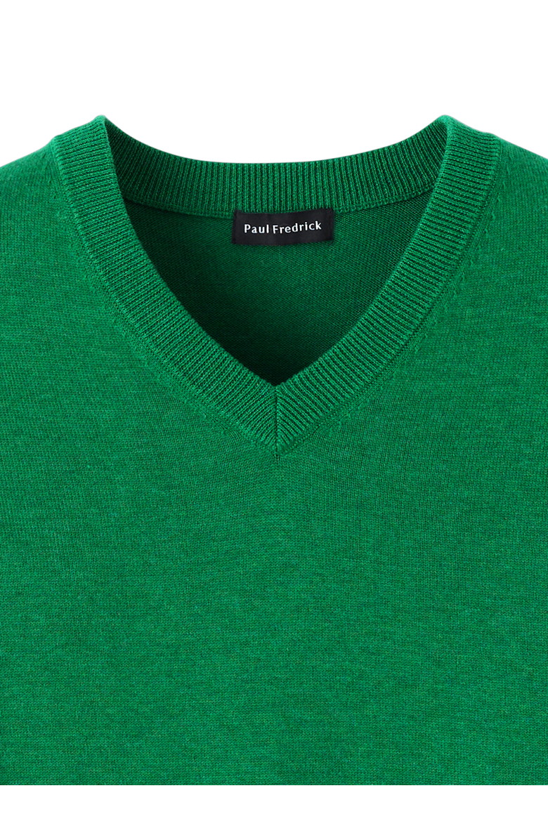Paul Fredrick Supima Cotton V-neck Sweater, Alternate, color, Green