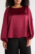 Renee C Cutout Long Sleeve Satin Top