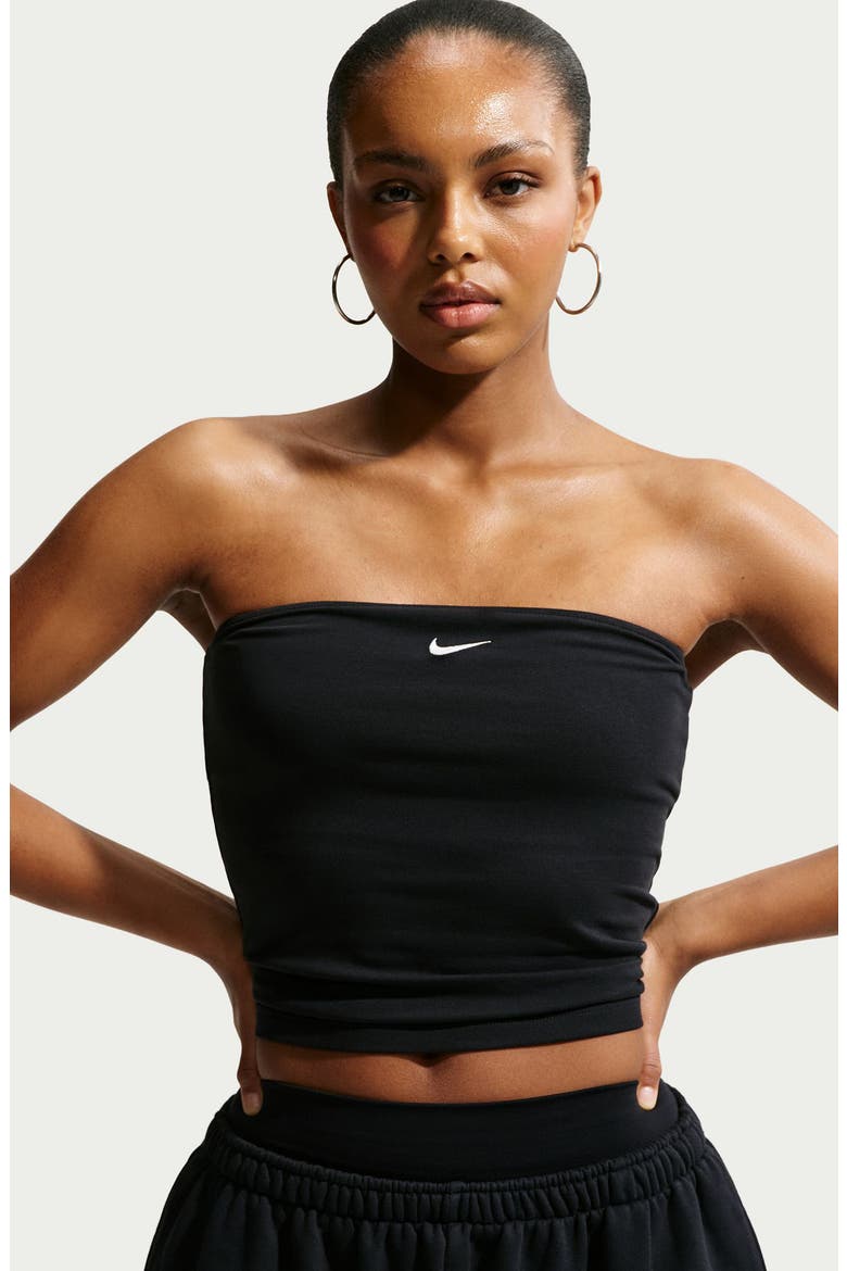 Sportswear Strapless Top, Alternate, color, BLACK/ SAIL