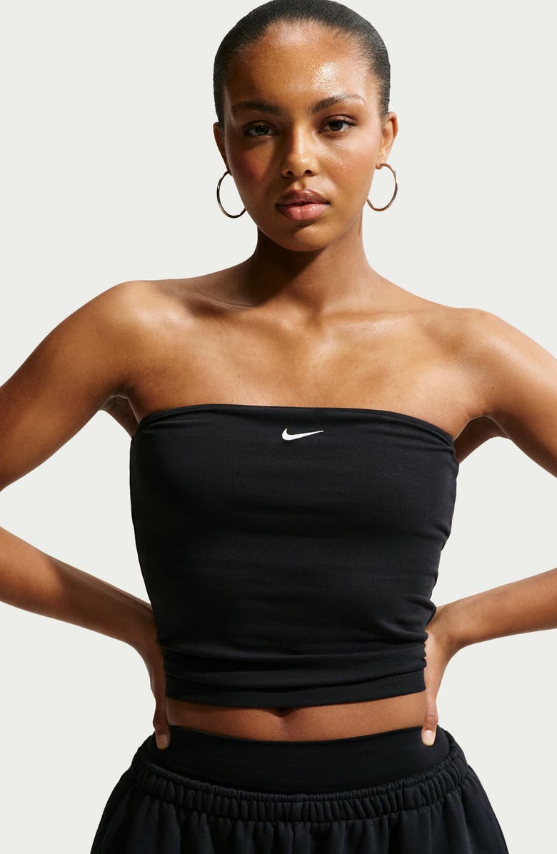 Nike Sportswear Strapless Top, Alternate, color, Black/ Sail