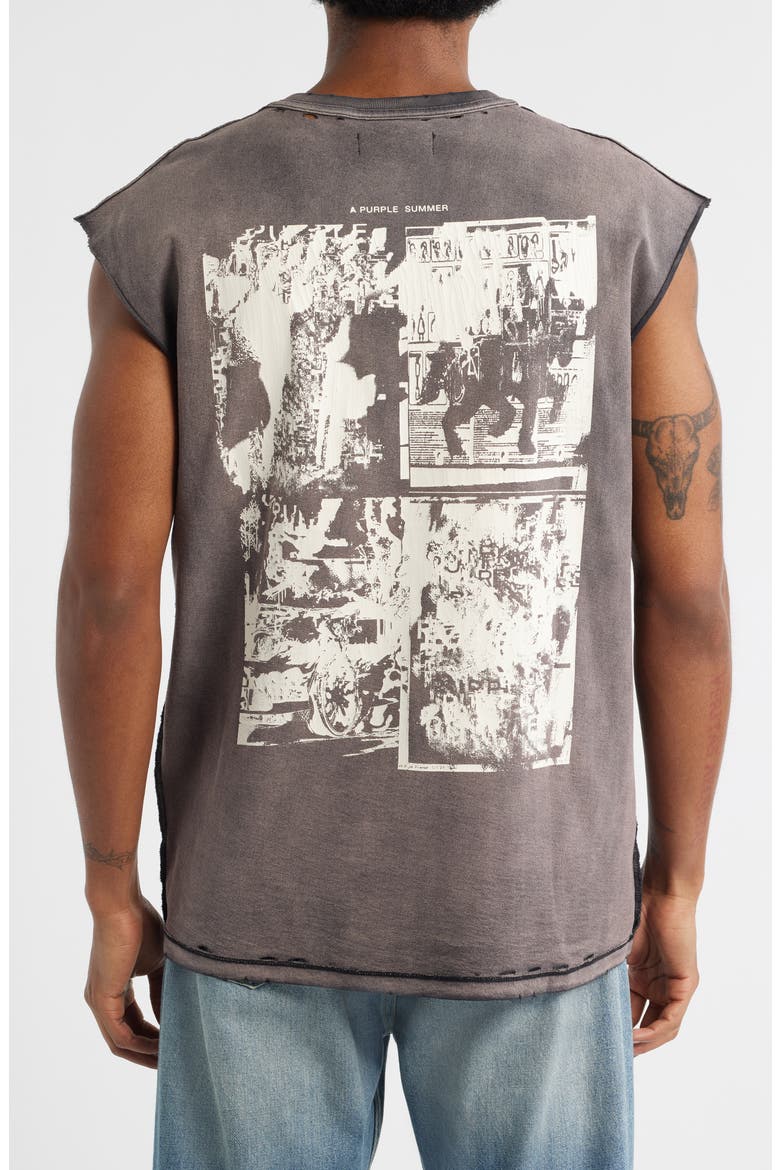 Sleeveless Cotton Graphic T-Shirt, Alternate, color, BLACK
