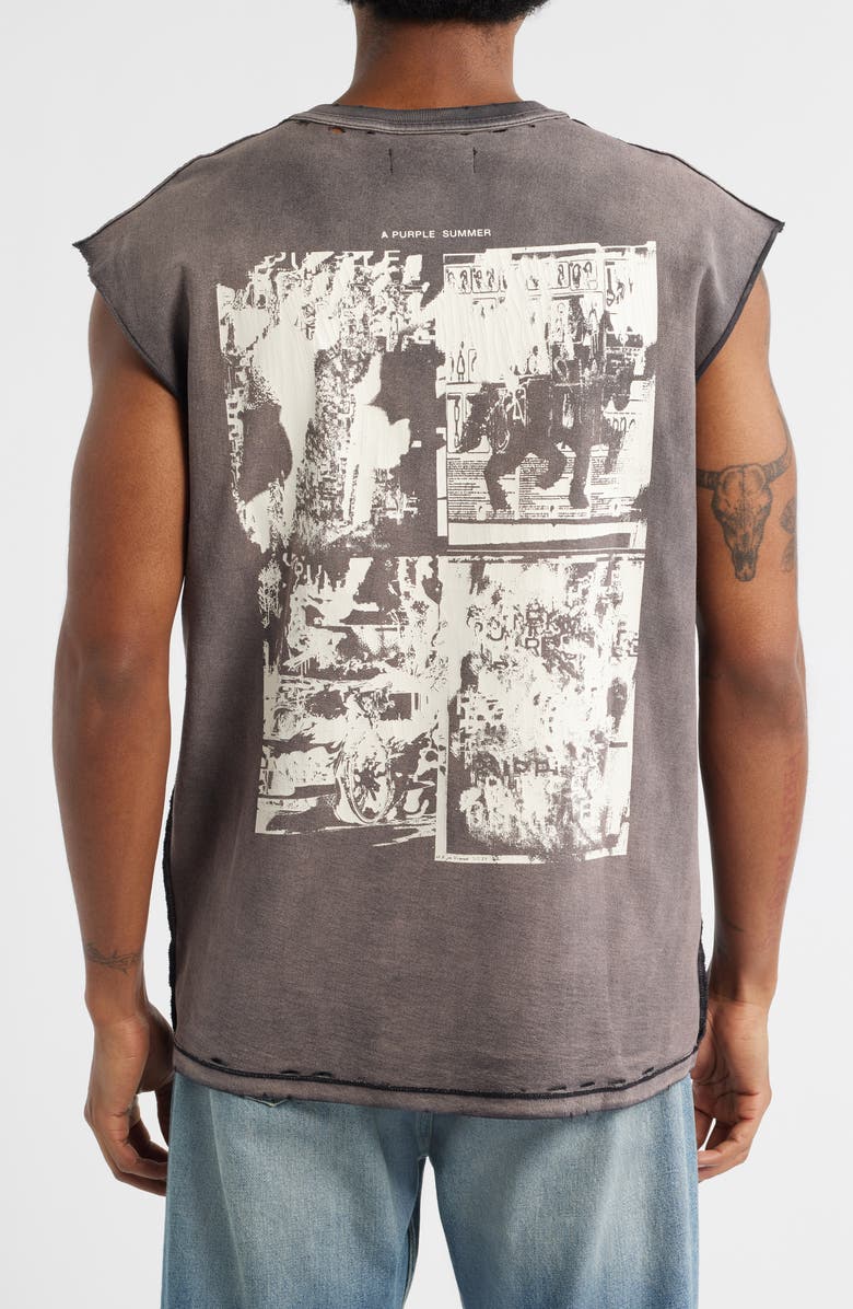 PURPLE BRAND Sleeveless Cotton Graphic T-Shirt, Alternate, color, Black