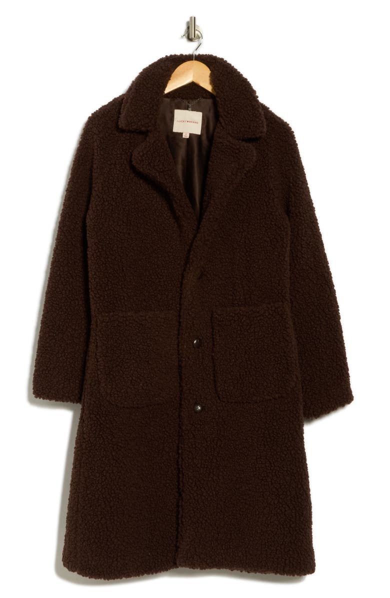 Lucky Brand Missy Teddy Coat, Alternate, color, Chocolate