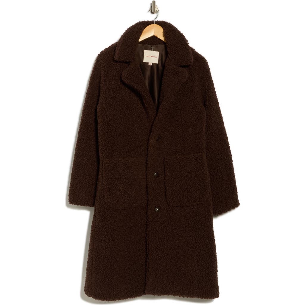 Lucky Brand Missy Teddy Coat In Red