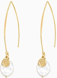 Bearfruit Jewelry Samara Pearl Earrings Dainty Freshwater Pearl Statement
