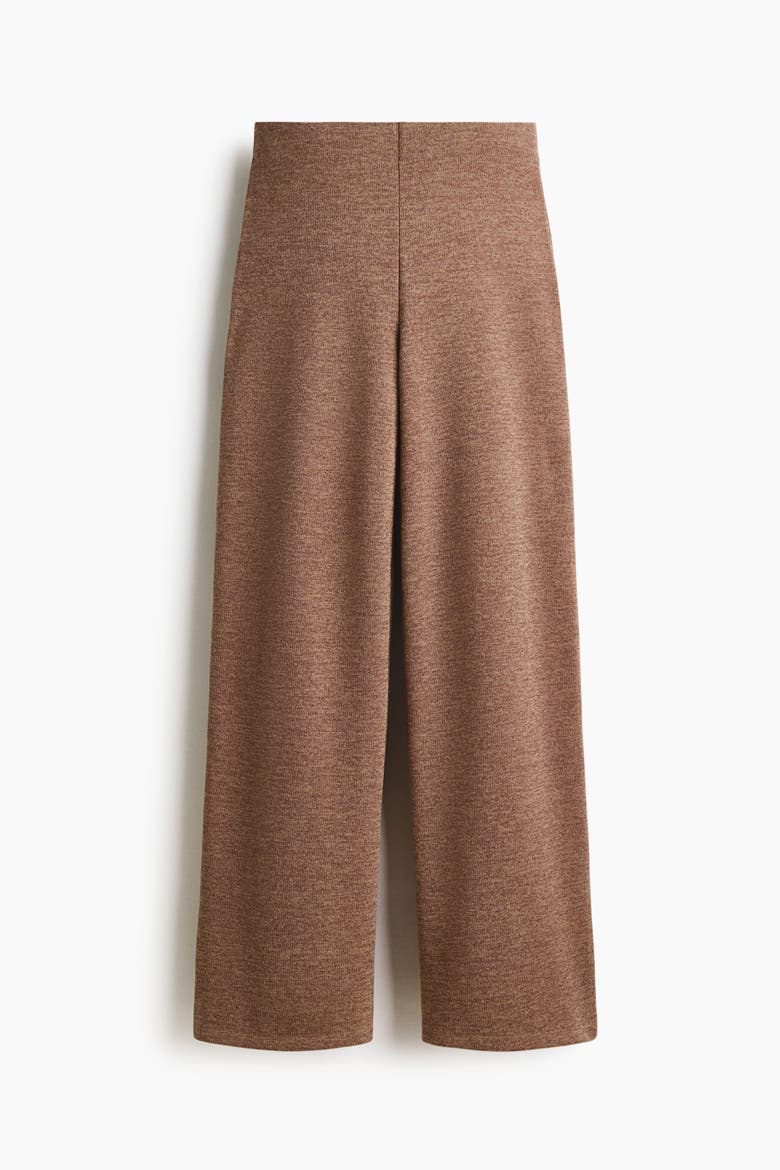 Straight-leg Jersey Trousers, Alternate, color, Brown melange