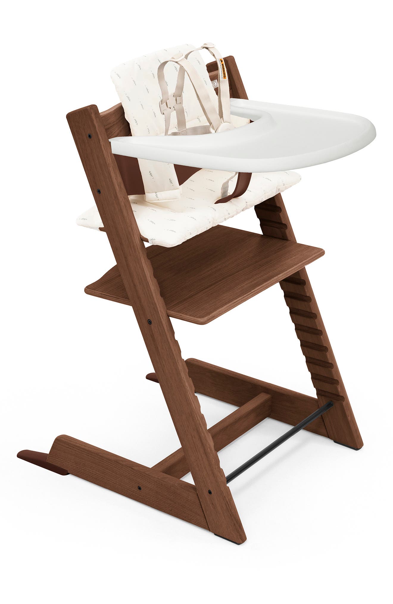 Tripp Trapp® Highchair², Cushion & Stokke® Tray in Oak Brown W/Wheat Cream 
