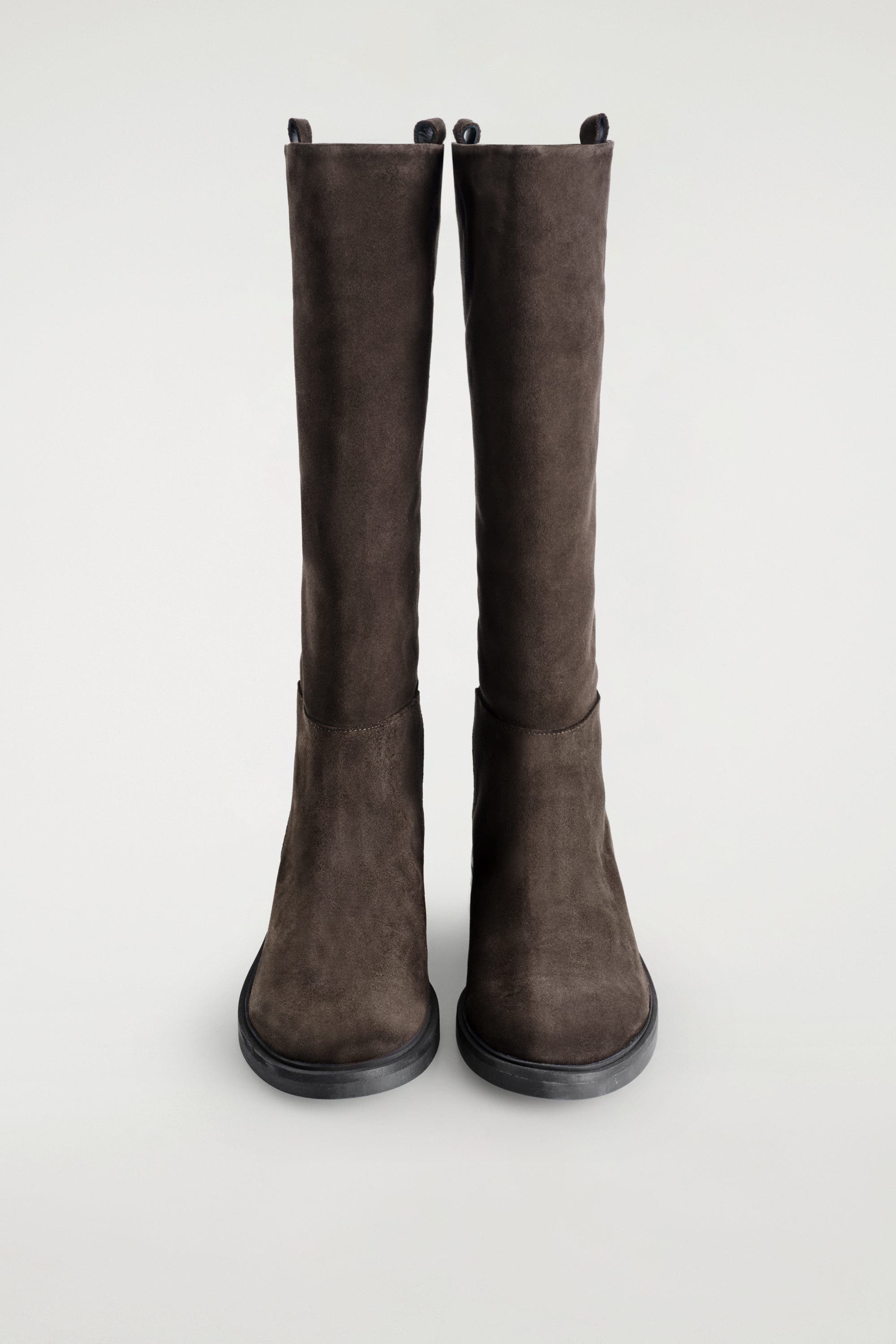 Suede Riding Boots, Alternate, color, BROWN