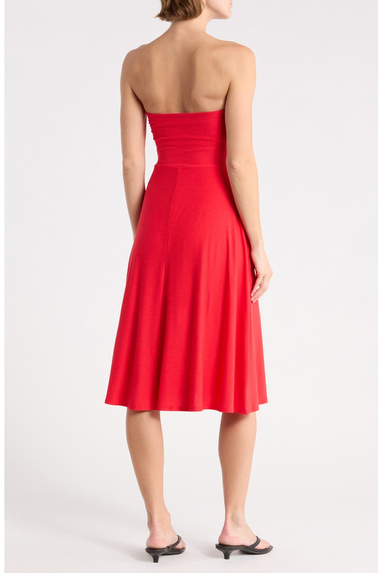Featherweight Strapless Dress, Alternate, color, CANDY APPLE RED HEATHER