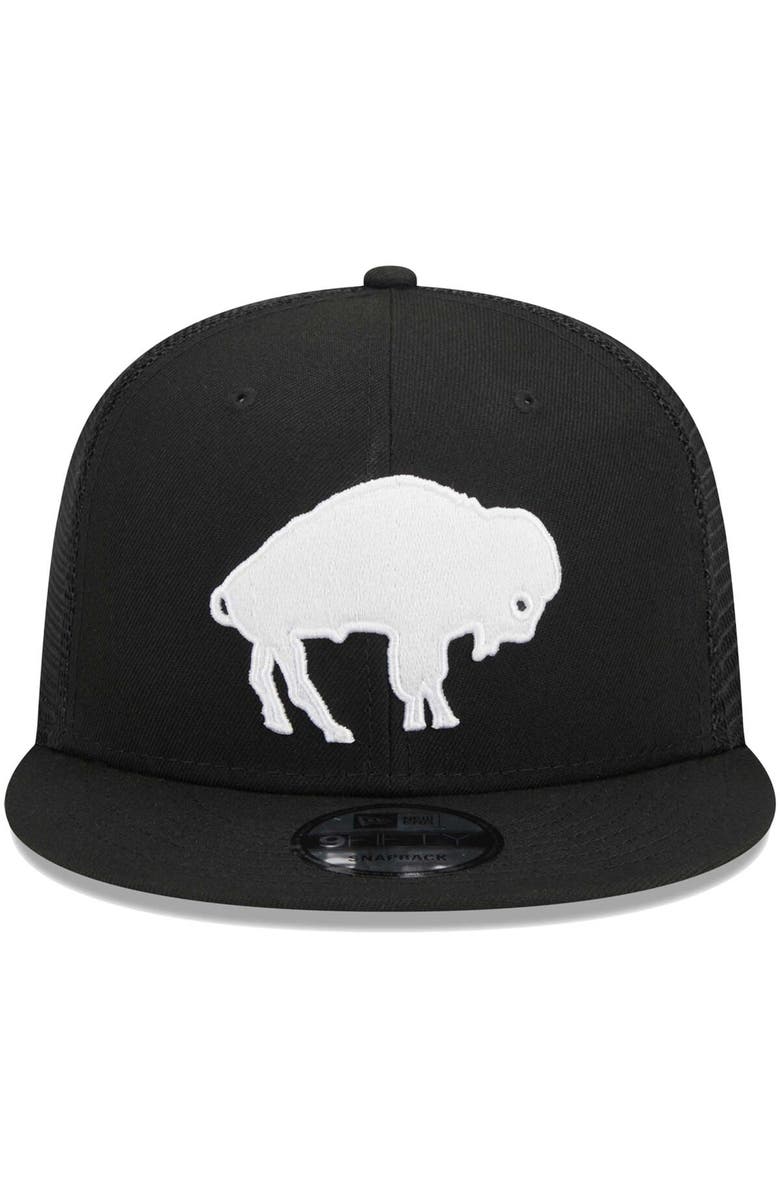 New Era Men's New Era Black Buffalo Bills Throwback Main Trucker 9FIFTY Snapback Hat, Alternate, color,