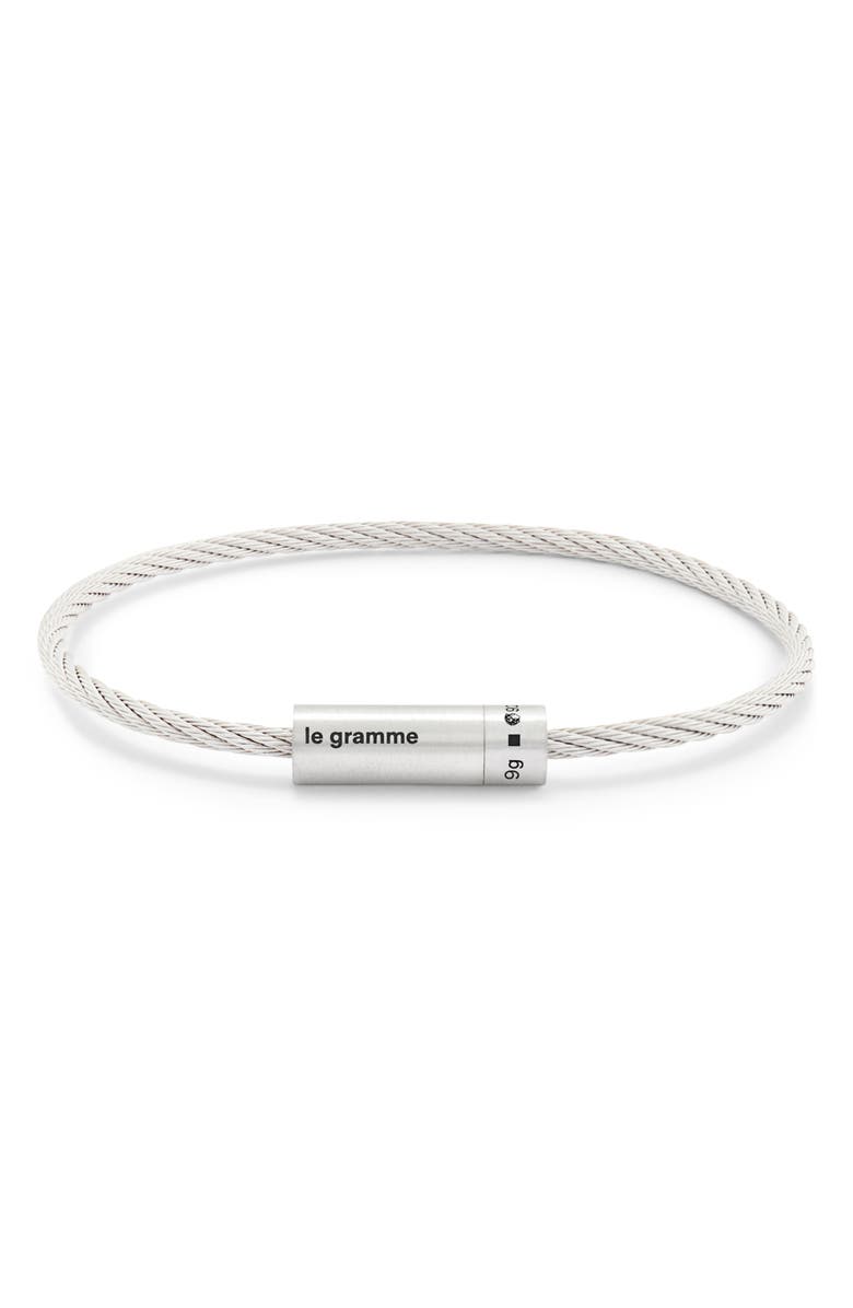 le gramme 9G Brushed Cable Bracelet, Main, color, 