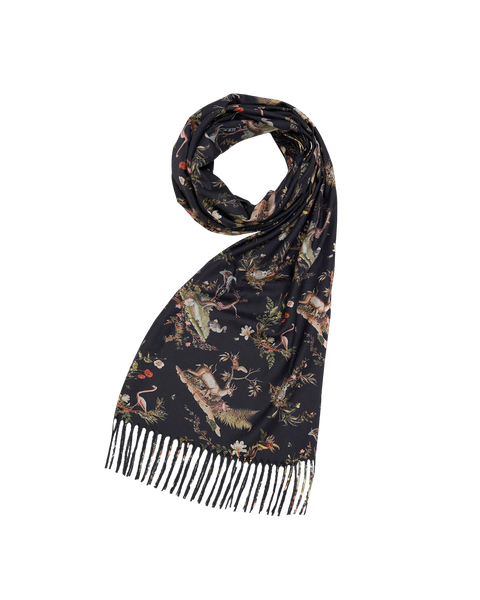 Wonderland Toile Fringe Scarf
