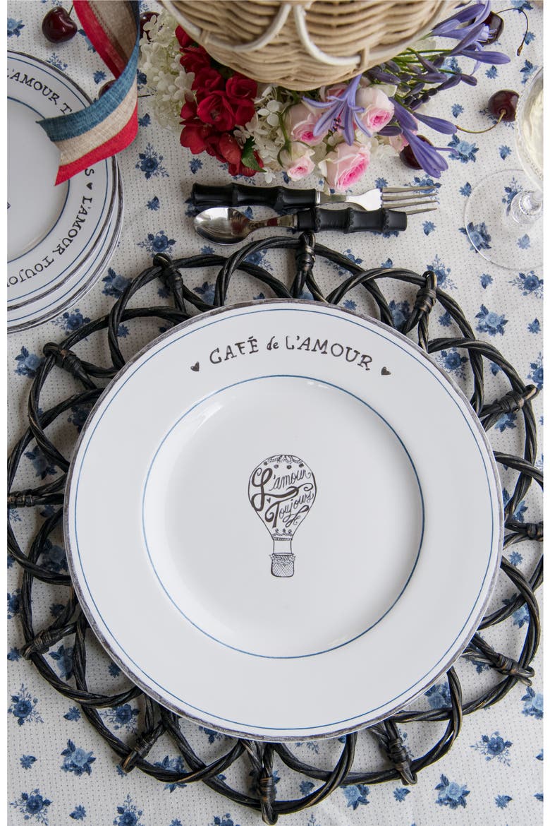 L'Amour Toujours Dinner Plate, Alternate, color, WHITEWASH BLACK