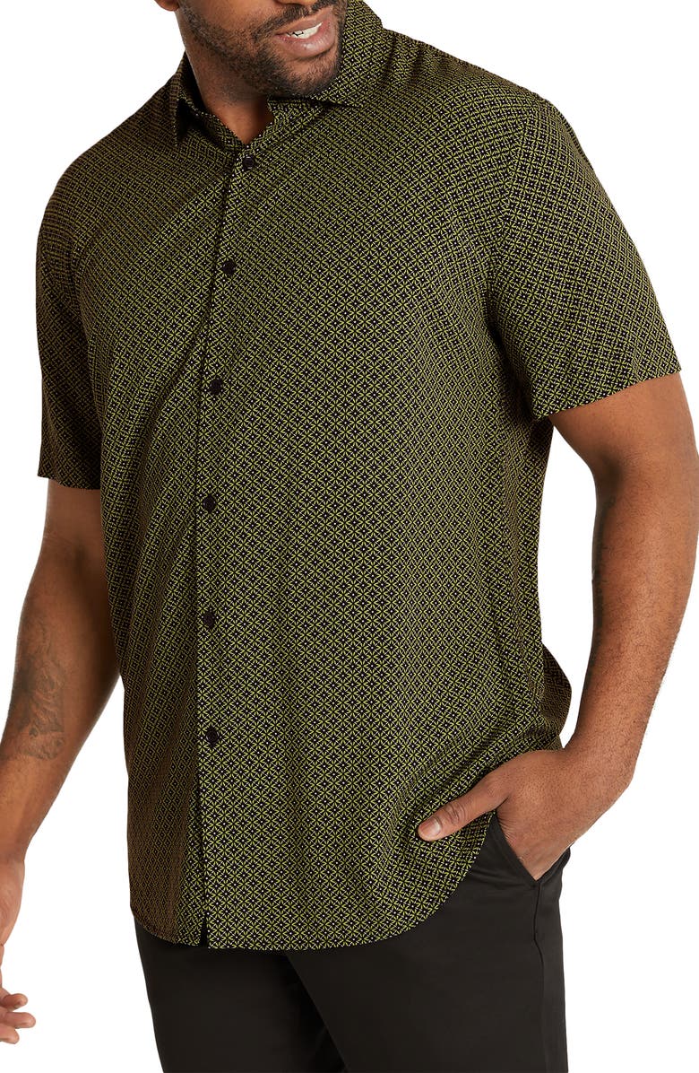 Johnny Bigg Flynn Geo Print Short Sleeve Button-Up Shirt, Alternate, color, 