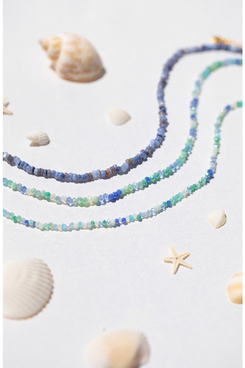 Blue Lagoon Beaded Necklace, Alternate, color, GOLD