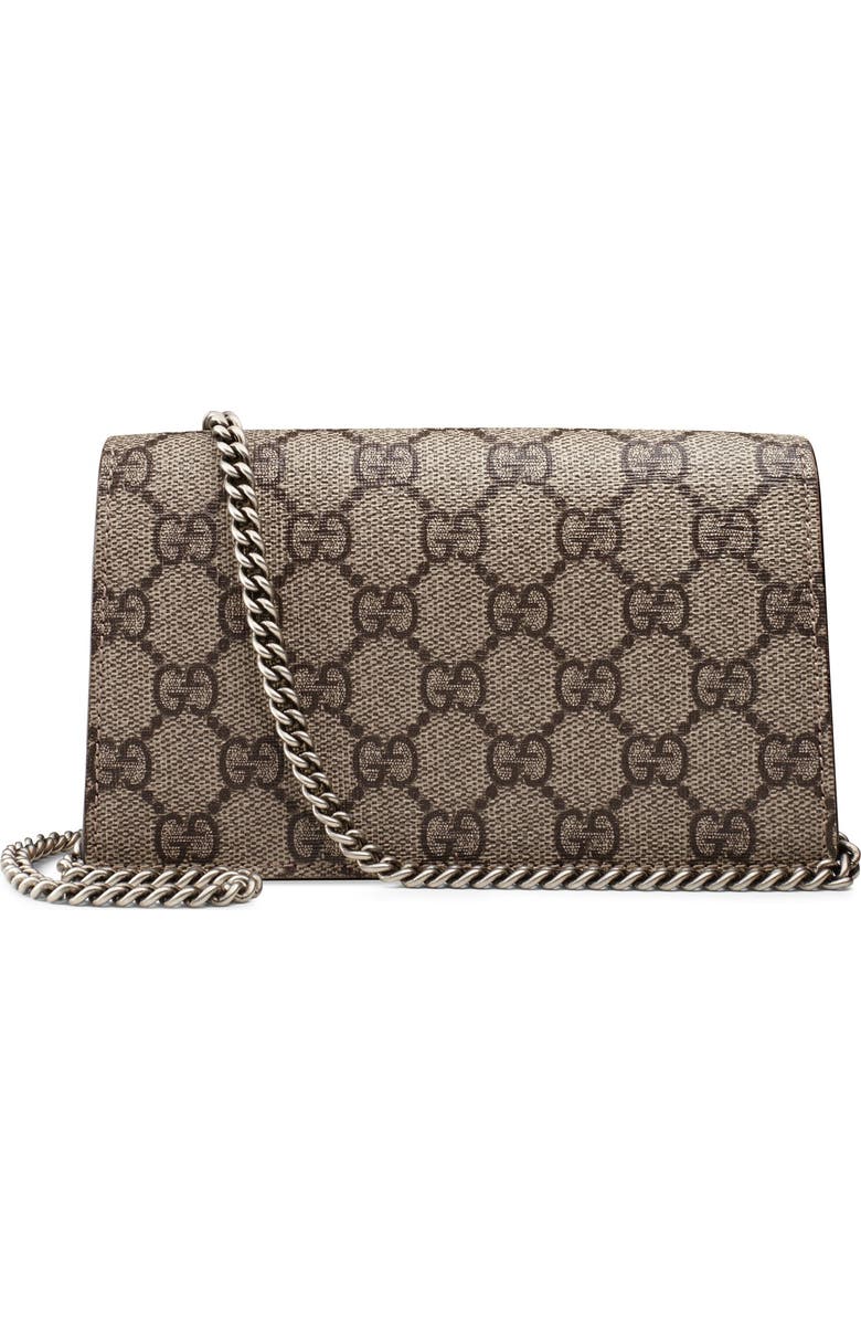 Gucci Super Mini GG Supreme Canvas & Suede Shoulder Bag, Alternate, color,