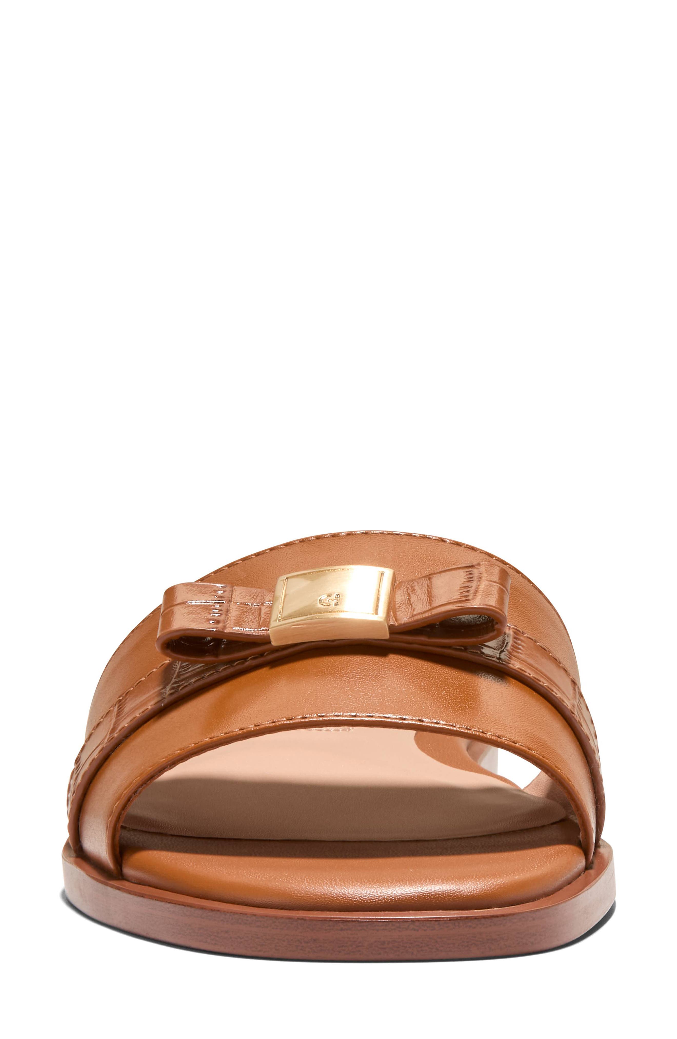 Go-To Emalia Slide Sandal, Alternate, color, BRITISH TAN/ CROC PRINT