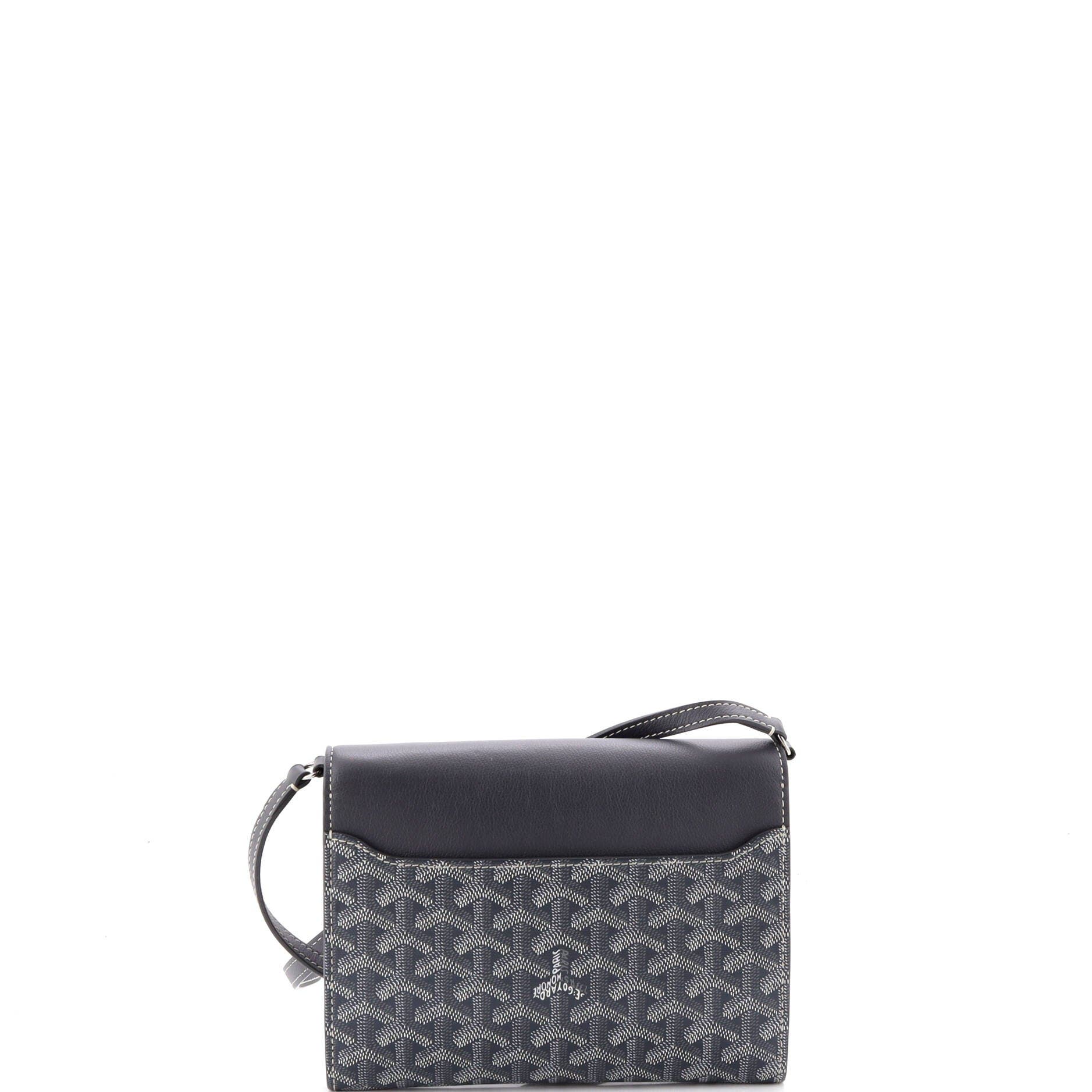 Chypre Wallet on Strap Coated Canvas with Leather, Alternate, color, Grey