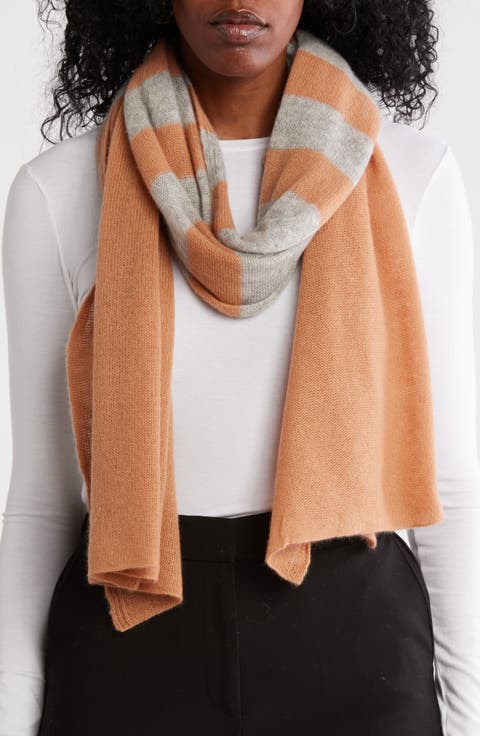 Uneven Stripes Cashmere Oblong Wrap