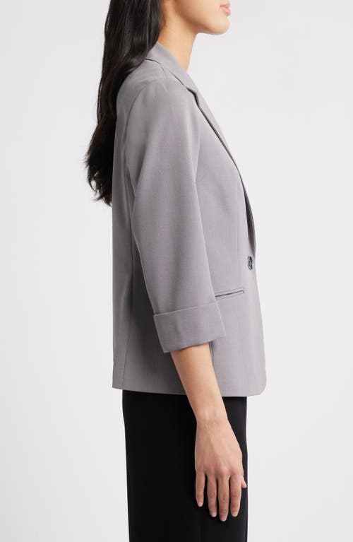 Kasper One-button Crepe Blazer In Granite