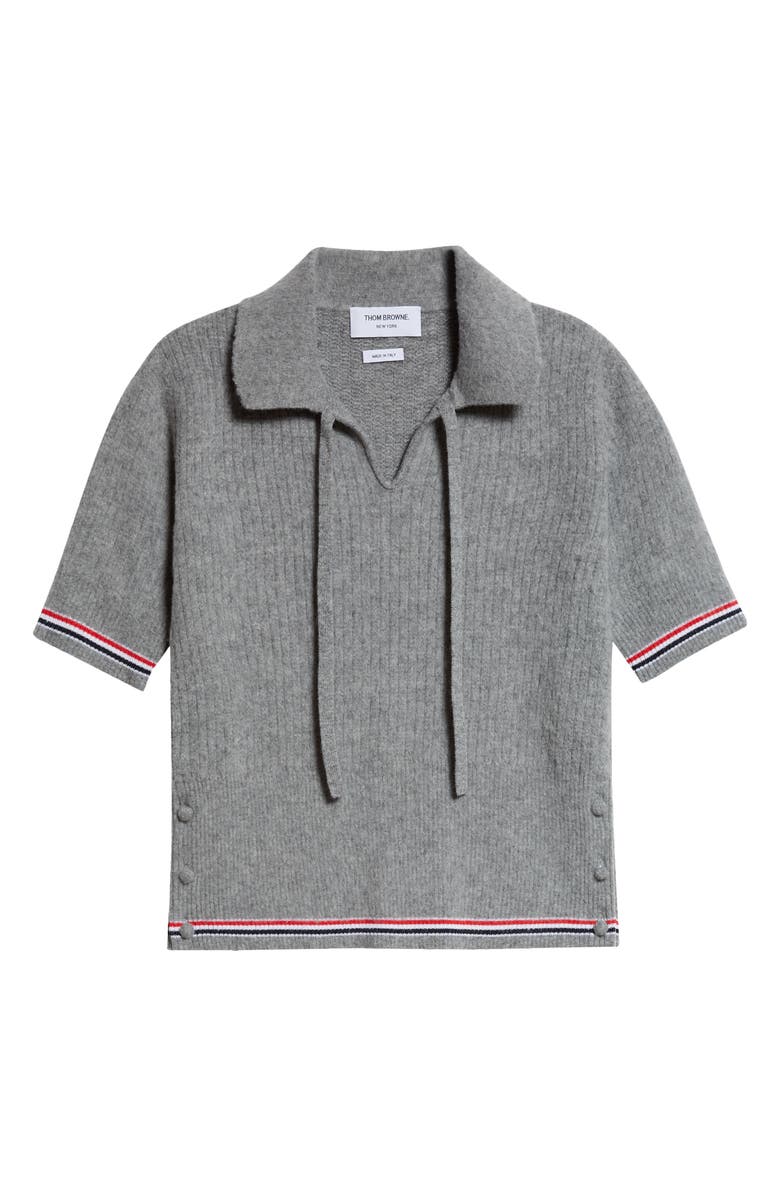 Thom Browne Tricolor Trim Wool Blend Polo Sweater, Alternate, color, 
