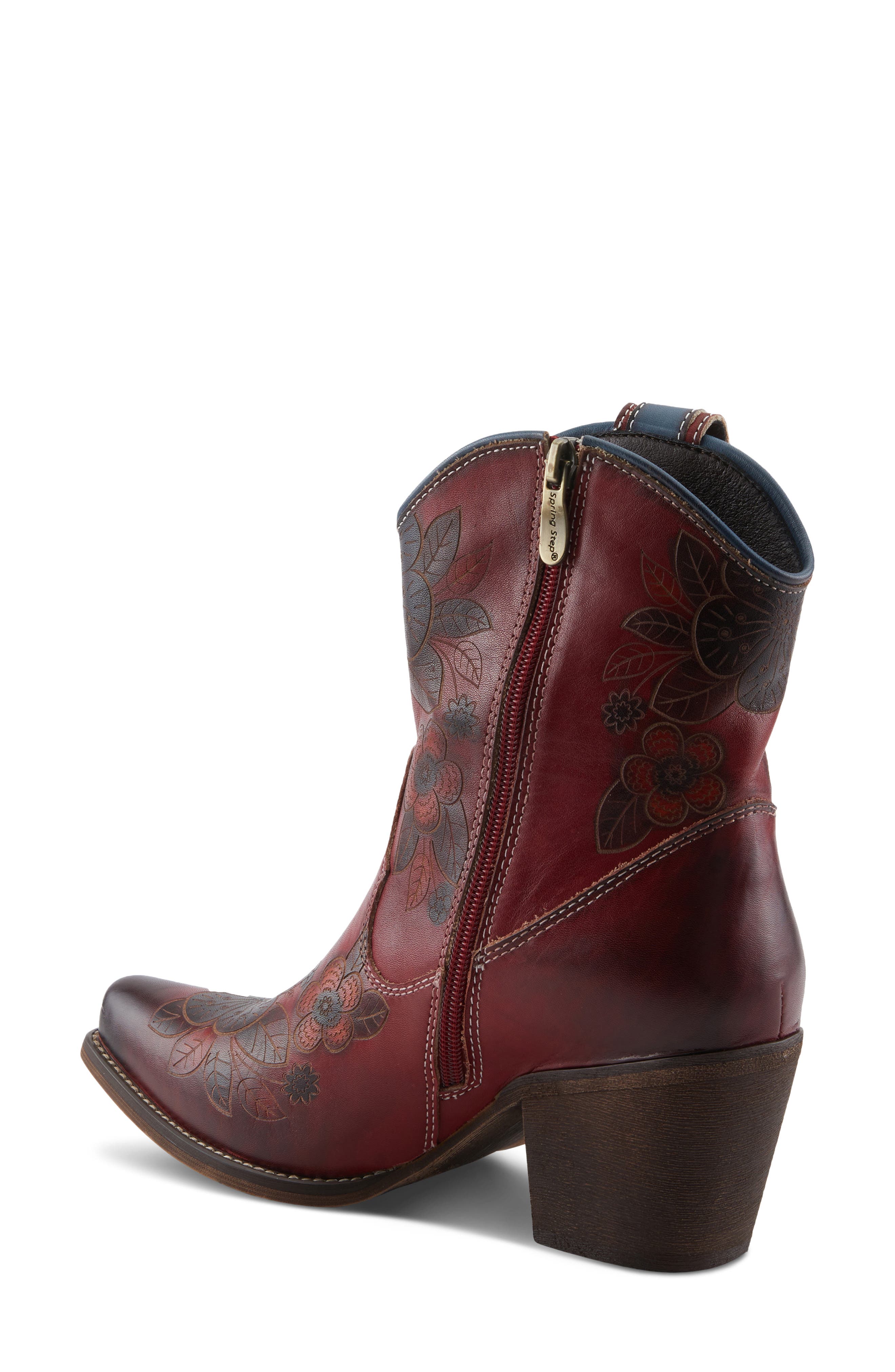 L'Artiste by Spring Step Cahoots Western Boot, Alternate, color, Dark Red Multi