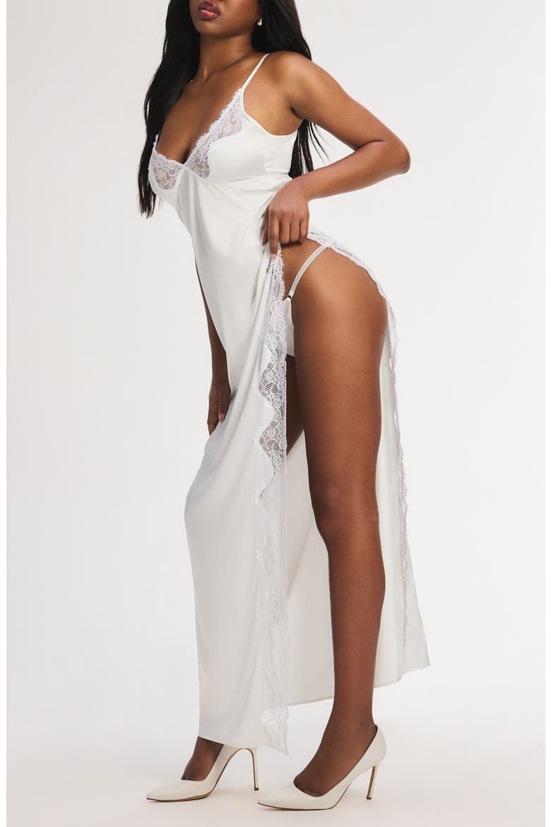 Nite Shade Maxi Nightgown, Alternate, color, HAZY WHITE