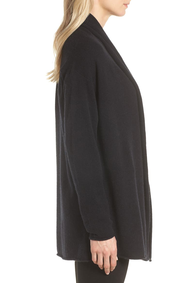 Shawl Collar Cashmere Cardigan, Alternate, color, BLACK