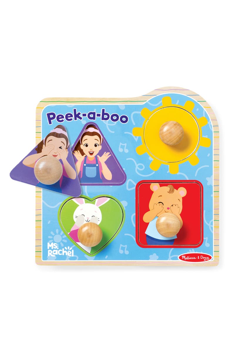 Melissa & Doug x Ms. Rachel Peek-a-Boo Jumbo Peg Puzzle, Alternate, color, 