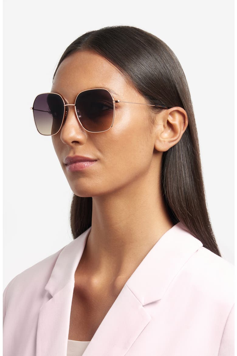 58mm Gradient Square Sunglasses, Alternate, color, GOLD COPPER