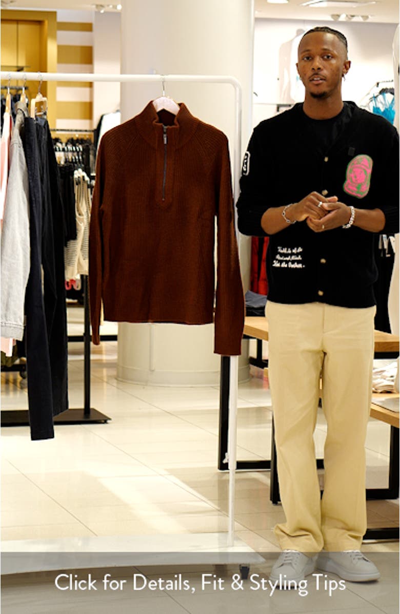 Perkins Ribbed Quarter Zip Sweater, sales video thumbnail