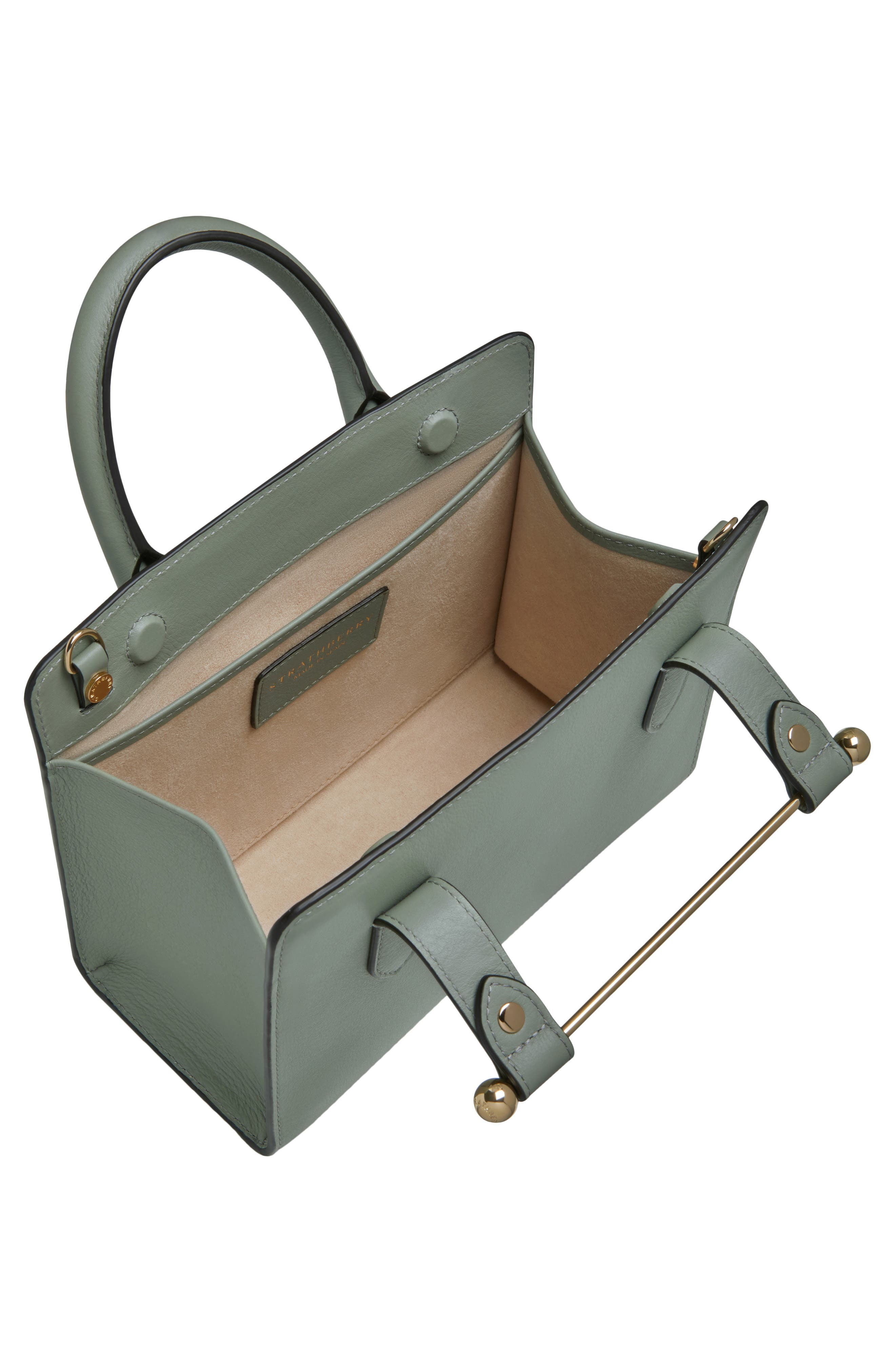 Mini Leather Tote, Alternate, color, LIBRARY GREEN