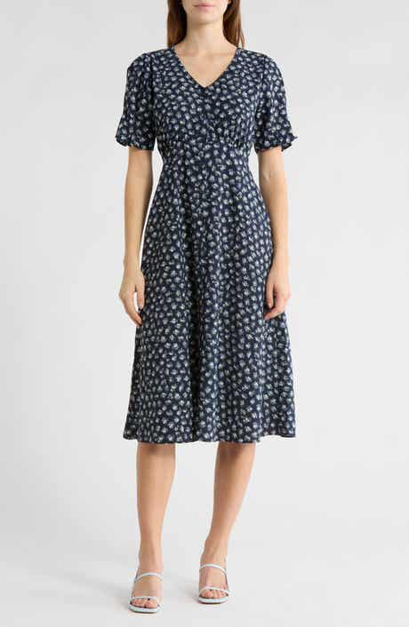 Melrose and Market Short Sleeve Button Front Dress