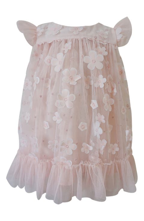 3D Floral Appliqué Tulle Dress (Baby)